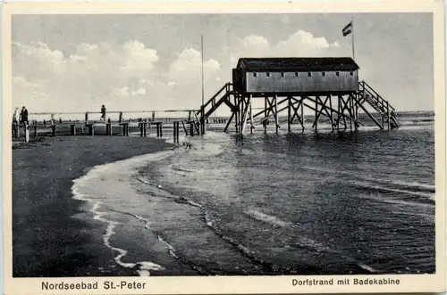 Nordseebad St. Peter, Dorfstrand mit Badekabine -390532