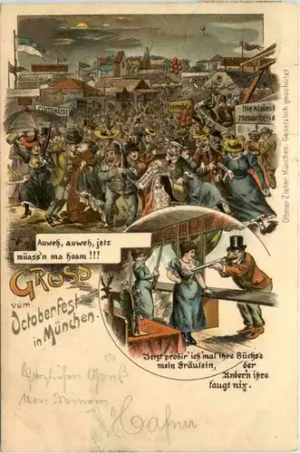 Gruss vom Oktoberfest München - Litho -454976