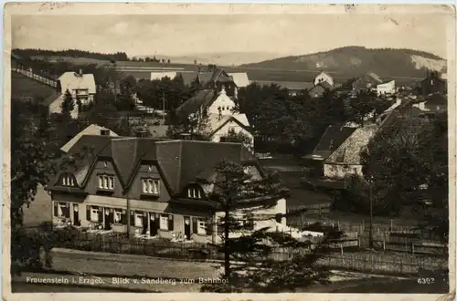Frauenstein i. Erzgeb., Blick v. Sandberg zum Bahnhof -390012
