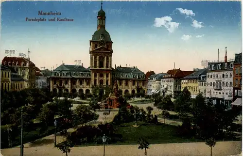 Mannheim, Paradeplatz und kaufhaus -389856