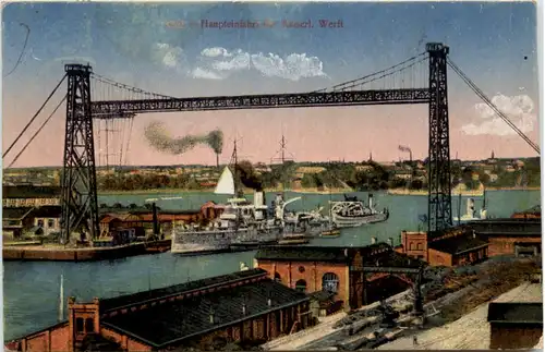 Kiel, Haupteinfahrt der Kaiserl. Werft -390602