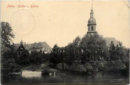 Flöha, Kirche u. Schule -391420