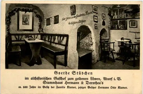 Adorf/Erzgeb., Goethe Stübchen, Gasthof zum Goldenen Löwen -390070