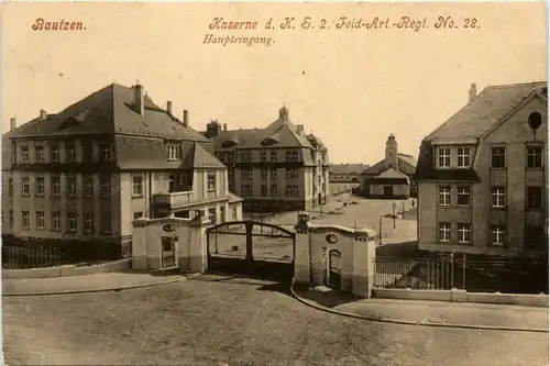 Bautzen, Kaserne Feld.Reg. No.28, haupteingang -391246