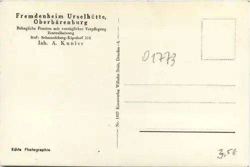 Oberbärenburg, Fremdenheim Urselhütte -389650