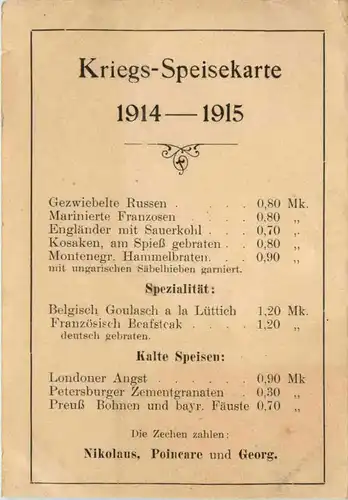 Kriegs Speisekarte 1914-1915 -478224