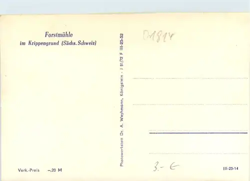 Forstmühle, Im Krippengrund Sächs. Schweiz, -391140