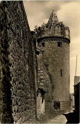 Gransee, Stadtmauer mit Turm -390976