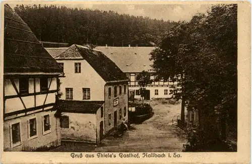 Hallbach in Sachsen - Gruss aus Thieles Gasthof - Olbernhau -478736