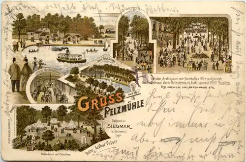 Siegmar bei Chemnitz - Gruss aus der Pelzmühle - Litho -478608