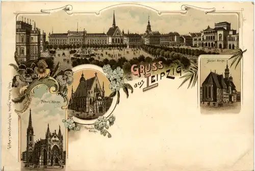 Gruss aus Leipzig - Litho -478904