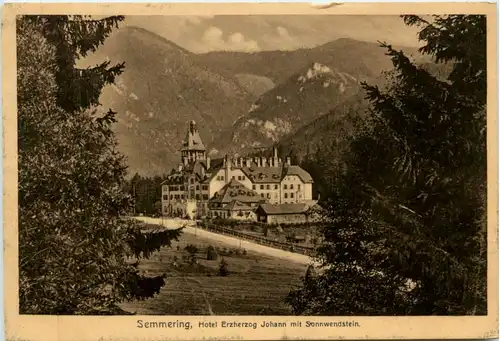 Semmering, Hotel Erzherzog Johann mit Sonnwendstein -374670