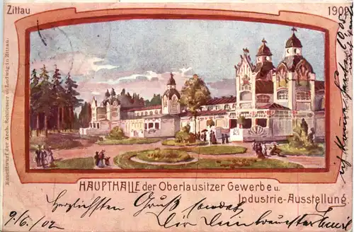 Zittau - Haupthalle der Oberlausitzer Gewerbe Ausstellung -478660