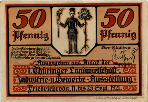 Friedrichroda - Notgeld - Insustrie Ausstellung 1921 -478574