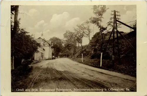 Niederneuschönberg bei Olbernhau - Gruss aus dem Restaurant Bärenstein -478752