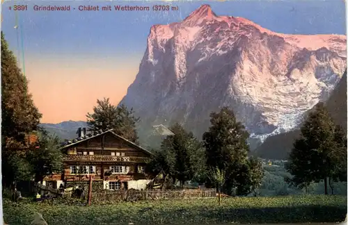 Grindelwald Chalet mit Wetterhorn -453288
