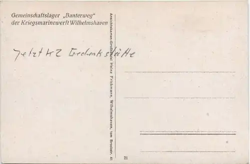 Wilhelmshaven - Gemeinschaftslager Banterweg der Kriegsmarinewerft - 3. Reich -481058