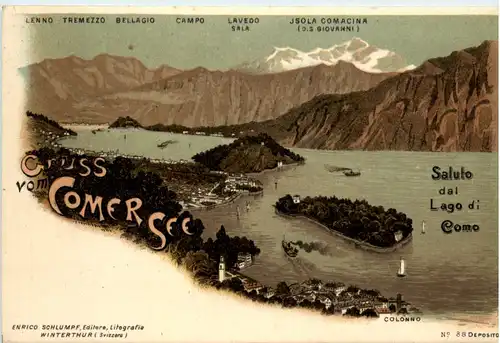 Gruss vom Comersee - Litho -479356