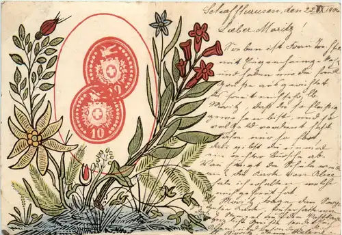 Schweiz Briefmarken gelaufen 1900 - Litho -480188