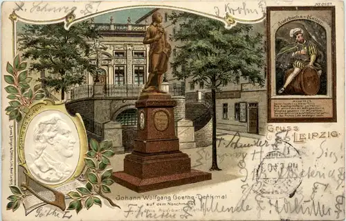 Gruss aus Leipzig - Prägekarte - Litho -90666