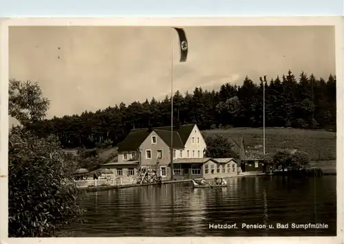 Hetzdorf - Pension Bad Sumpfmühle mit Hakenkreuz -478354