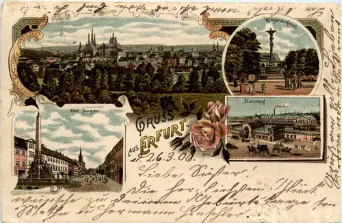 Gruss aus Erfurt - Litho -90946