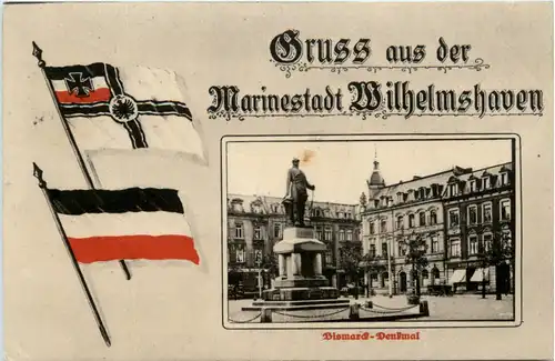 Gruss aus der Marinestadt Wilhelmshaven - Bismarck Denkmal - Feldpost -480548