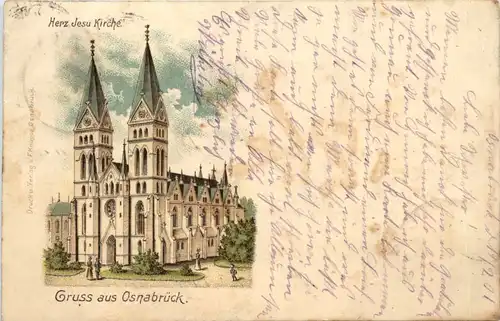 Gruss aus Osnabrück - Herz Jesu Kirche - Litho -481834