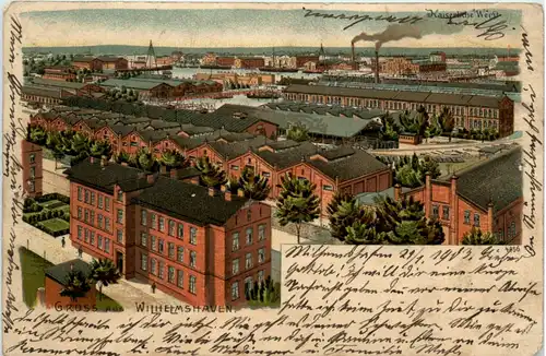 Gruss aus Wilhelmshaven - Kaiserliche Werft - Litho -480632