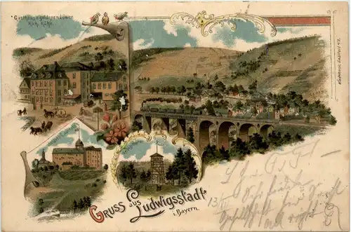 Gruss aus Ludwigsstadt in Bayern - Litho -482154