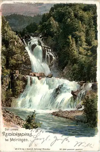 Reichenbachfall bei Meiringen - Litho Steinmann -479086