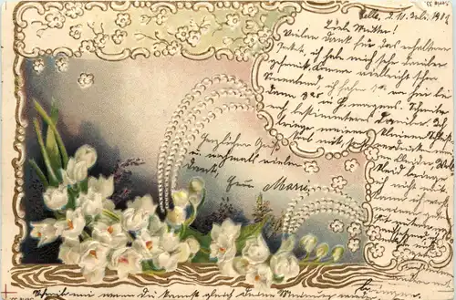 Blumen - Prägekarte -91466