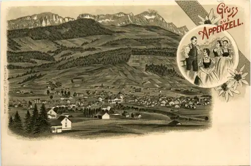 Gruss aus Appenzell - Litho Künzli -479146