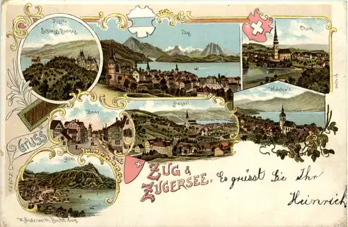 Zug und Zugersee - Litho -480270