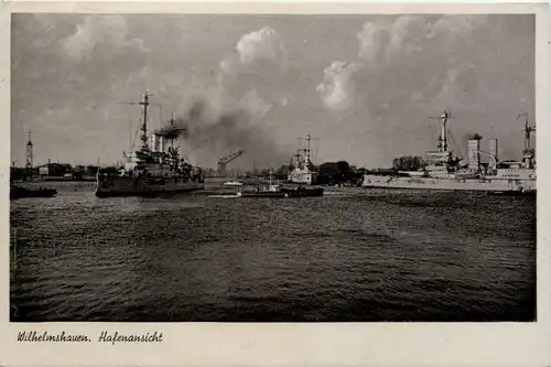 Wilhelmshaven - Hafenansicht - Feldpost Unterseeboot Lehr Division -480490