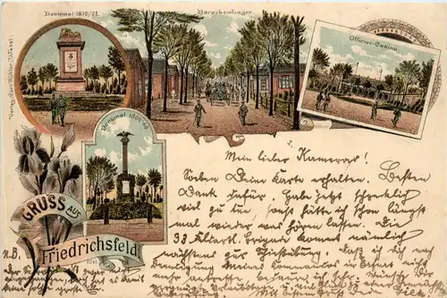 Gruss aus Friedrichsfeld bei Wesel - Litho -92140