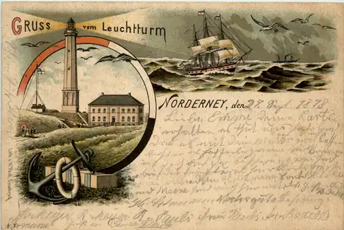 Norderney - Gruss vom Leuchtturm - Litho -482190