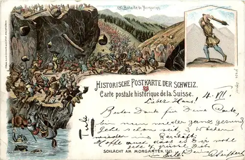 Schlacht am Morgarten - Litho -480246