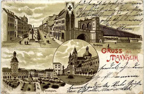 Gruss aus Mannheim - Litho -92512