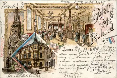 Bremen - Hotel Cafe Roland - Litho -482100
