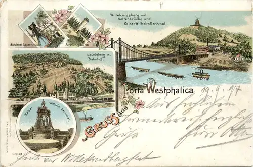 Gruss aus Porta Westphalica - Litho -482144