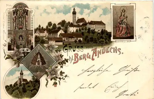 Gruss vom heiligen Berg Andechs - Litho -482160