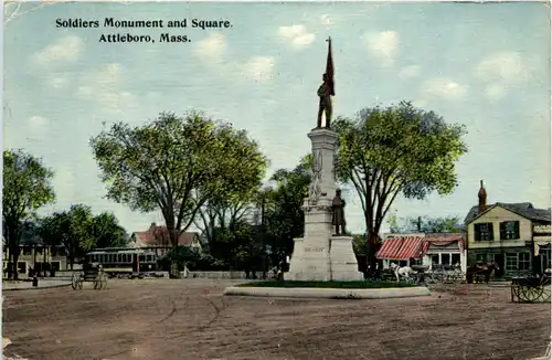 Attleboro - Soldiers Monument and Square -457878