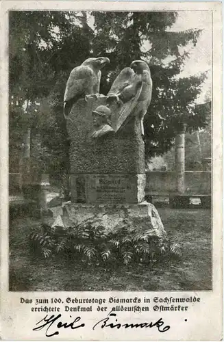 Sachsenwald - Zum 100. Geburtstage Bismarcks errichtete Denkmal -482540