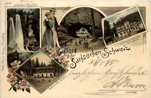 Gruss aus der sächsischen Schweiz - Litho -482864