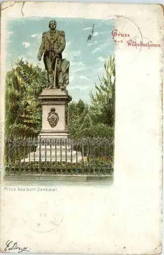 Gruss aus Wilhelmshaven - Prinz Adalbert Denkmal - Litho -483510