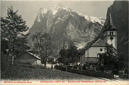Grindelwald - Kirche und Wetterhorn -482988