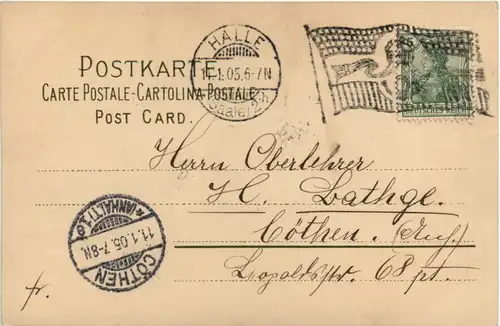 Künstlerpostkarte von Blumen umgeben -482900