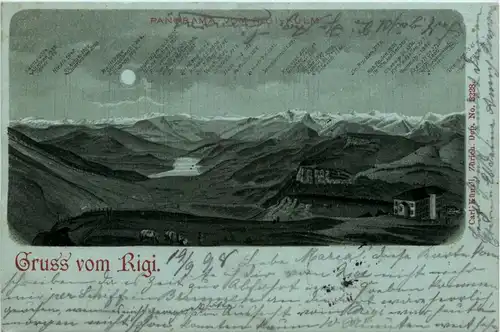 Gruss vom Rigi - Litho - Verlag Carl Künzli -93554