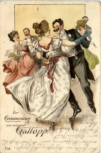 Zur Erinnerung an unseren Galopp - Tanzen - Prägekarte -94116
